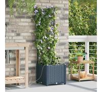 vidaXL Vasi da giardino 1 pz Reticolo Grigio 40 x 40 x 142 cm Plastica