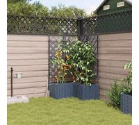 vidaXL Vasi da giardino 1 pz Reticolo Grigio 80 x 80 x 142 cm Plastica