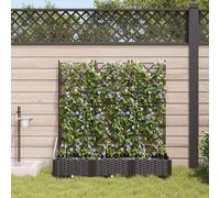 vidaXL Vasi da giardino 1 pz Reticolo Nero 120 x 40 x 126 cm Plastica