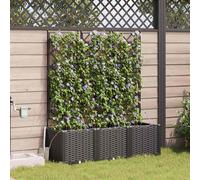 vidaXL Vasi da giardino 1 pz Reticolo Nero 120 x 40 x 142 cm Plastica