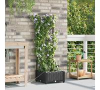 vidaXL Vasi da giardino 1 pz Reticolo Nero 40 x 40 x 126 cm Plastica