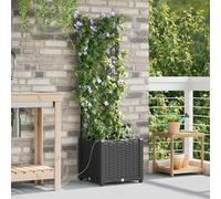 vidaXL Vasi da giardino 1 pz Reticolo Nero 40 x 40 x 142 cm Plastica