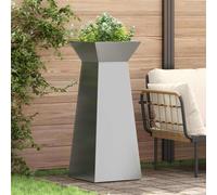 vidaXL Vasi da giardino a colonna , 2 pz con ciotola, 40x40x100 cm, in acciaio inox.