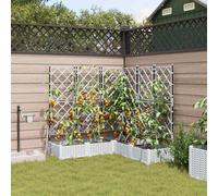 vidaXL Vasi da giardino Bianco 120 x 120 x 126 cm Acciaio