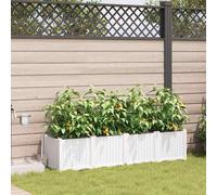 vidaXL Vasi da giardino Bianco 160 x 40 x 37.5 cm Acciaio