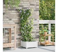 vidaXL Vasi da giardino Bianco 40 x 40 x 126 cm Acciaio