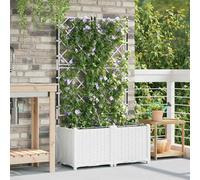 vidaXL Vasi da giardino Bianco 80 x 40 x 142 cm Acciaio