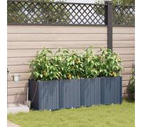 vidaXL Vasi da giardino Grigio 160 x 40 x 52 cm Acciaio