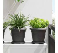 vidaXL Vasi per Piante 24 pz Nero Ø 22 x 18 cm Plastica