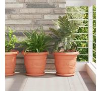 vidaXL Vasi per Piante 24 pz Rosso Mattone Ø 30 x 25 cm Plastica