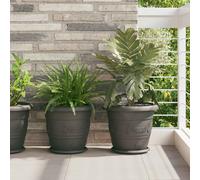vidaXL Vasi per Piante 6 pz Nero Ø 34 x 28 cm Plastica