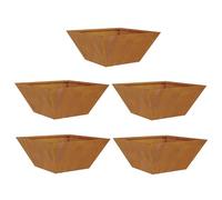 vidaXL Vasi Quadrati in Acciaio Corroso per Interno ed Esterno - 5 Pezzi, 35 x 15 cm. Decorazione da Giardino Durevole con Finitura Ossidata. Portavasi Terracina Decorativi, Contenitori per Piante in