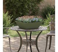vidaXL Fioriera in Metallo Verde Oliva Metallo 50 x 50 x 15 cm Quadrata