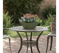 vidaXL Vaso Quadrato Metallico Verde Oliva di, Perfetto per Interni ed Esterni. Ha Dimensioni Medie di 35 x 15 cm ed è Resistente ai Raggi UV. Ottimo per Piante Piccole, Facile da Pulire e con Un de