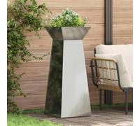 vidaXL Vaso a Pilastro 2 pcs Argento 40 x 40 x 100 cm Acciaio