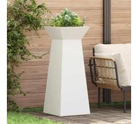 vidaXL Vaso a Pilastro 2 pcs Bianco 40 x 40 x 100 cm Acciaio