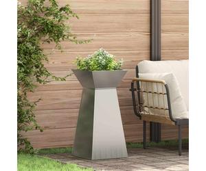 vidaXL Vaso a Pilastro 2 pz Argento 35 x 35 x 73 cm Acciaio zincato