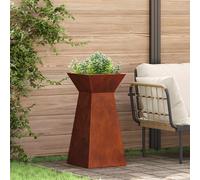 vidaXL Vaso a Pilastro 2 pz Ruggine 35 x 35 x 73 cm