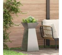 vidaXL Vaso a Pilastro Argento 35 x 35 x 73 cm Acciaio zincato