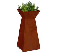 vidaXL Vaso a Pilastro Argento 35 x 35 x 73 cm, Giardino e terrazza, Moderno Vaso in Metallo, Decorazione Esterna, Supporto per Piante, Accessori Giardinaggio