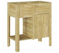vidaXL Letto da Giardino rialzato Stoccaggio 85x46x96 cm Legno Trattato di Pino