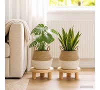 vidaXL Vaso da fiori con manici 2 pz Bianco Ø 32 x 32 cm