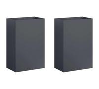 vidaXL Vaso da giardino 2 pz Antracite 40 x 30 x 75 cm