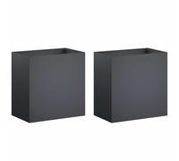vidaXL Vaso da giardino 2 pezzi, grigio antracite, 50 x 30 x 40 cm