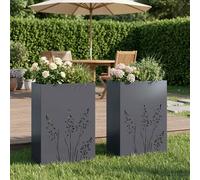 vidaXL Vaso da giardino 2 pz Antracite 50 x 30 x 75 cm