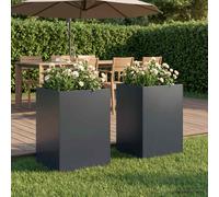 vidaXL Vaso da giardino 2 pz Antracite 50 x 50 x 75 cm