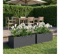 vidaXL Vaso da giardino 2 pz Antracite 60 x 20 x 20 cm