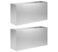 Vaso da giardino 2 pz Argento 100 x 30 x 40 cm Acciaio zincato