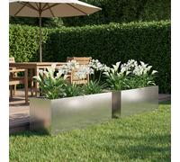 vidaXL Vaso da giardino 2 pz Argento 40 x 20 x 20 cm Acciaio Inox