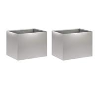 vidaXL Vaso da giardino 2 pz Argento 40 x 30 x 30 cm Acciaio zincato
