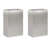 vidaXL Vaso da giardino 2 pz Argento 50 x 30 x 75 cm Acciaio Inox