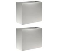 vidaXL Vaso da giardino 2 pz Argento 60 x 30 x 50 cm Acciaio Inox