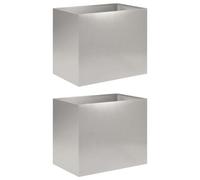 vidaXL Vaso da giardino 2 pz Argento 60 x 40 x 50 cm Acciaio Inox