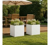 vidaXL Vaso da giardino 2 pz Bianco 25 x 25 x 25 cm