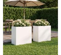 vidaXL Vaso da giardino 2 pz Bianco 50 x 30 x 50 cm