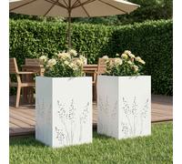 vidaXL Vaso da giardino 2 pz Bianco 50 x 50 x 75 cm