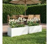 vidaXL Vaso da giardino 2 pz Bianco 60 x 20 x 20 cm
