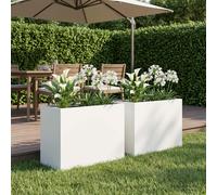 vidaXL Vaso da giardino 2 pz Bianco 60 x 30 x 40 cm