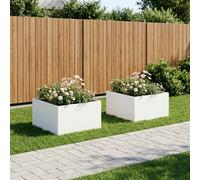 vidaXL Vaso da giardino 2 pz Bianco 60 x 60 x 40 cm