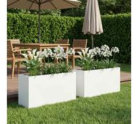 vidaXL Vaso da giardino 2 pz Bianco 80 x 30 x 40 cm
