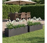 vidaXL Vaso da giardino 2 pz Nero 100 x 20 x 20 cm