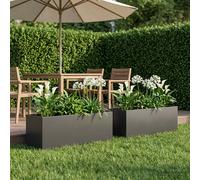 vidaXL Vaso da giardino 2 pz Nero 100 x 30 x 30 cm