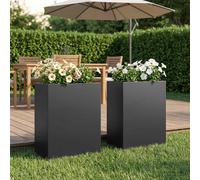 vidaXL Vaso da giardino 2 pz Nero 40 x 20 x 50 cm