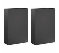 vidaXL Vaso da giardino 2 pz Nero 40 x 20 x 75 cm
