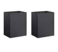 vidaXL Vaso da giardino 2 pz Nero 40 x 30 x 50 cm