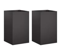 vidaXL Vaso da giardino 2 pz Nero 40 x 40 x 50 cm